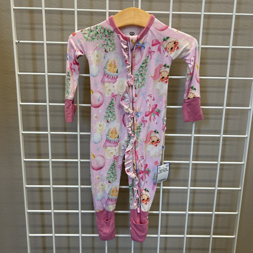 Bums & Roses Christmas Zip Sleeper - 3/6m