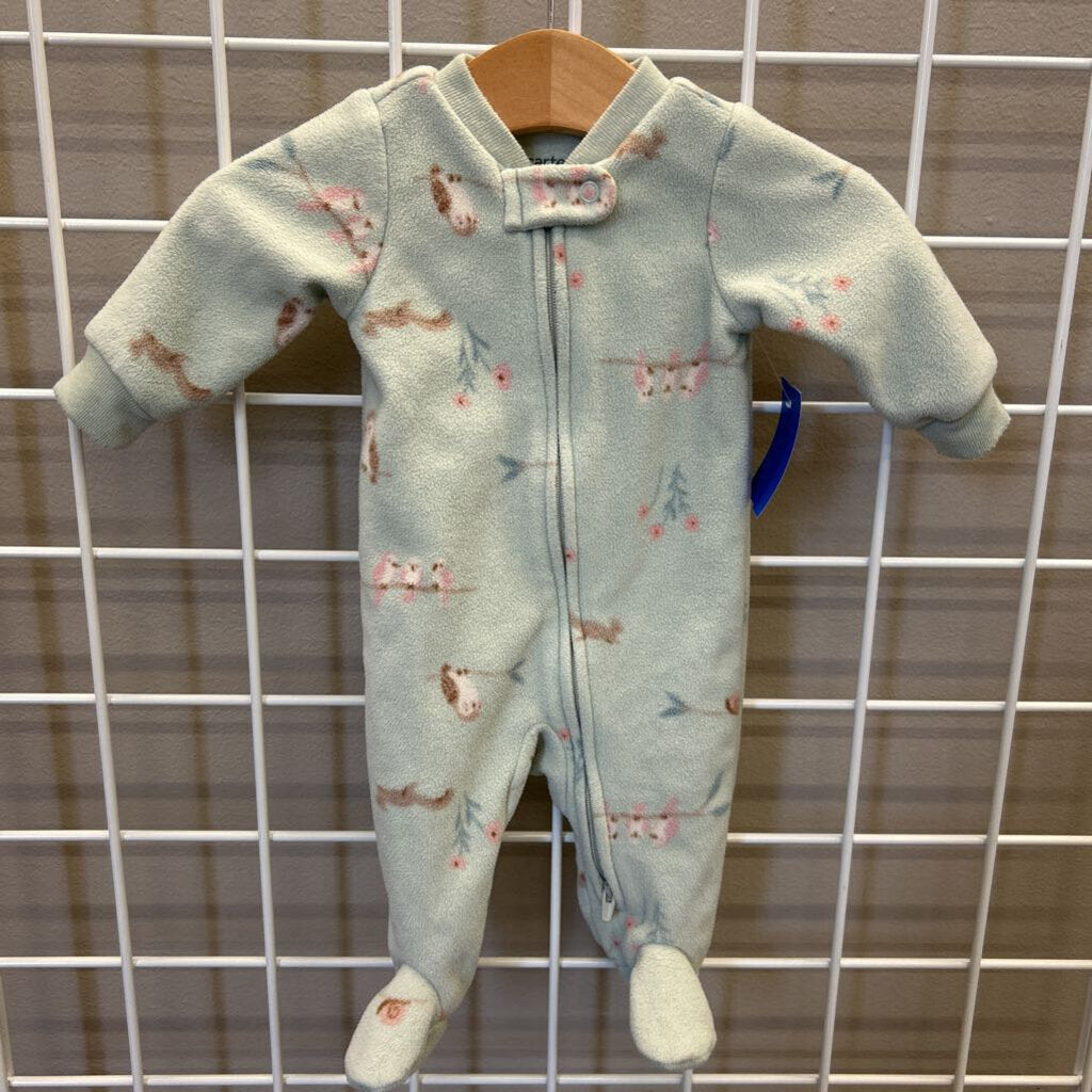 Carter's Bird Fleece Zip Sleeper - NB