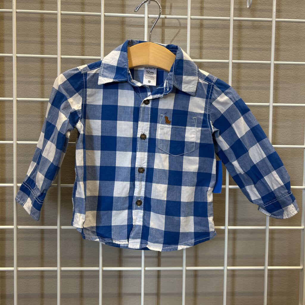 Carter's Plaid LS Button Up - 12m
