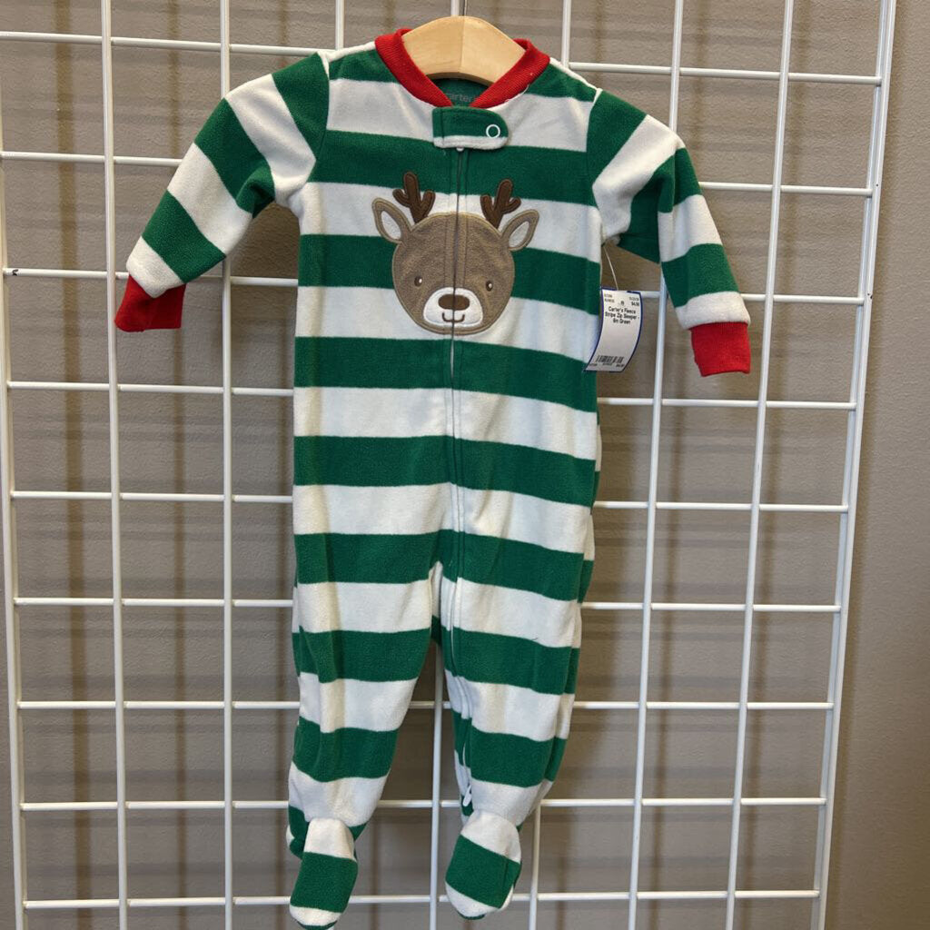 Carter's Fleece Stripe Zip Sleeper - 6m