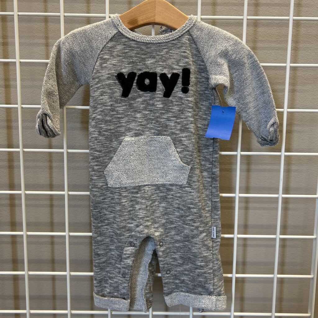 Petit Lem Yay LS Romper - 6m
