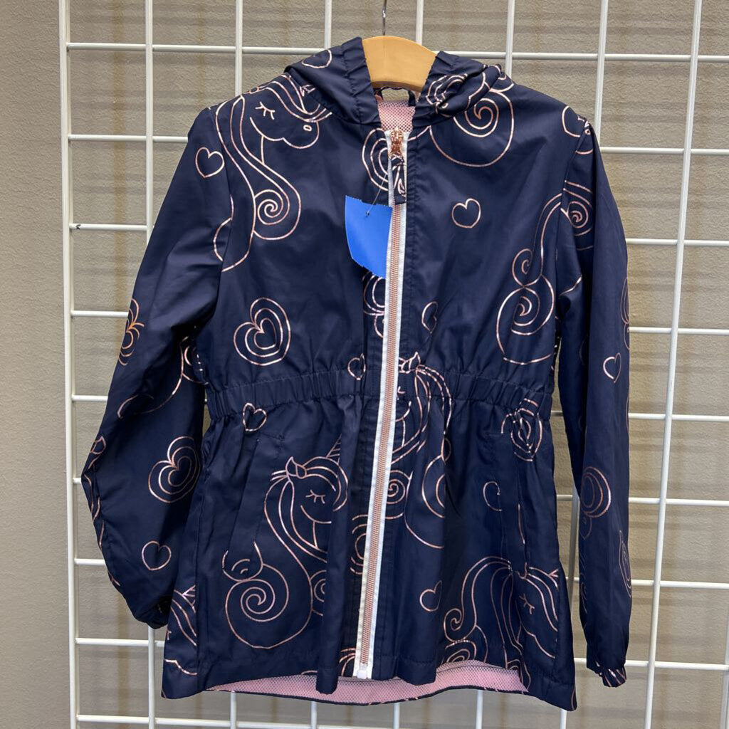 Pink Platinum Unicorn Rain Jacket - 6x