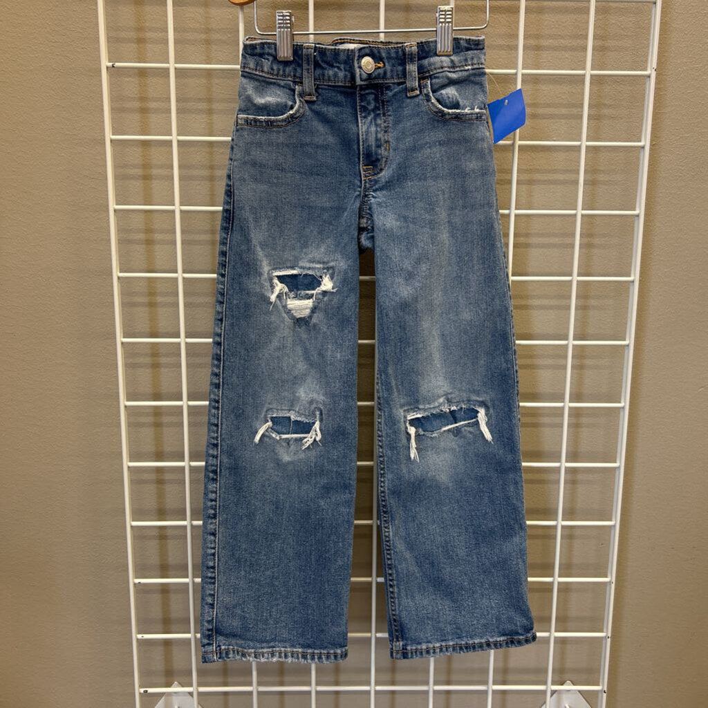Abercrombie Kids Distressed High Rise Wide Leg Jeans - 5/6