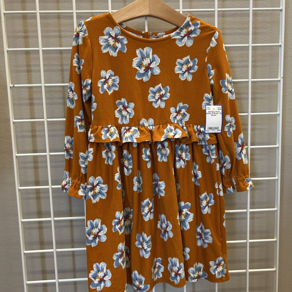 Old Navy Floral Ruffle LS Dress - 5T