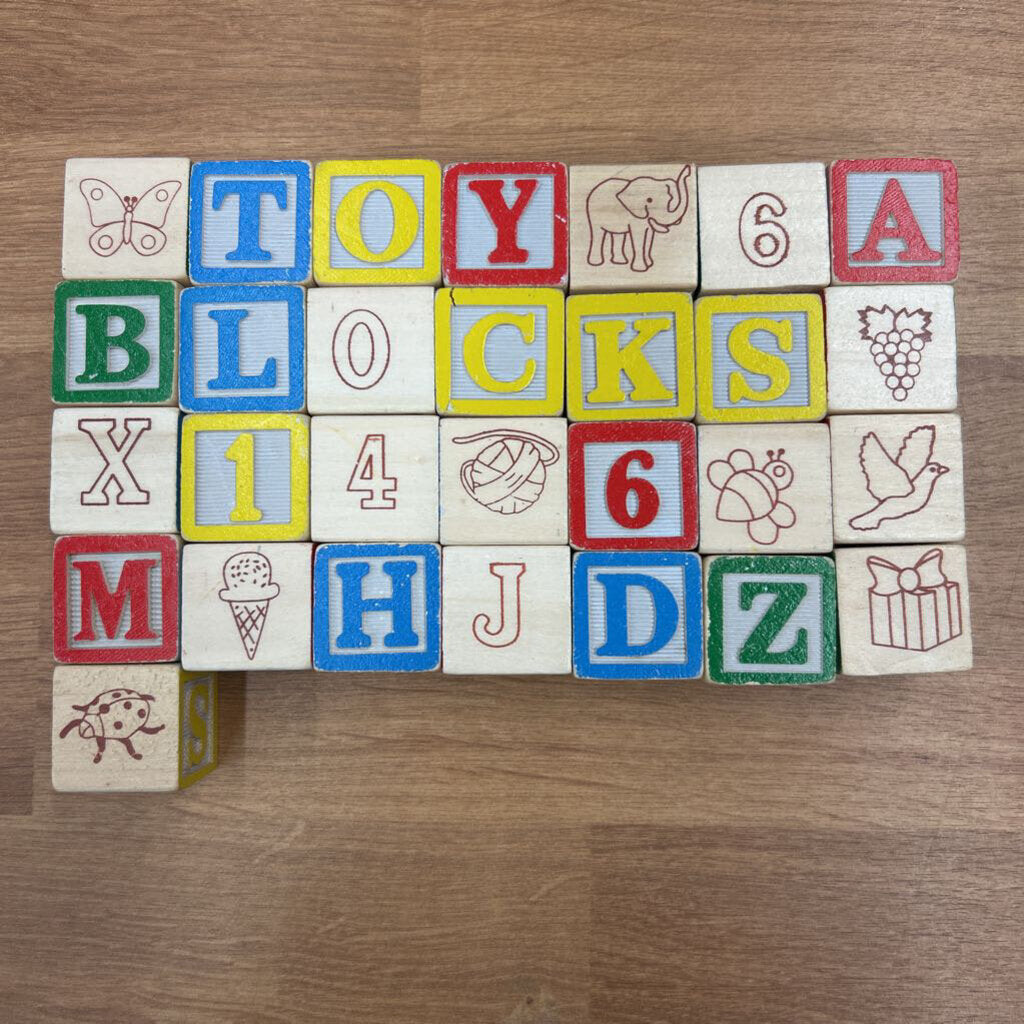 Bag of Alphabet Wood Blocks