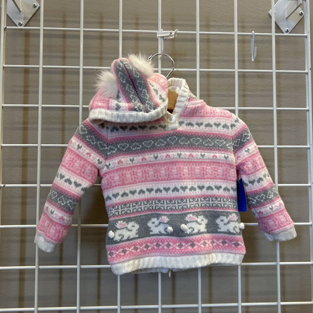 Cupcakes and Cashmere Knit Bunny Hoodie - 6/9m