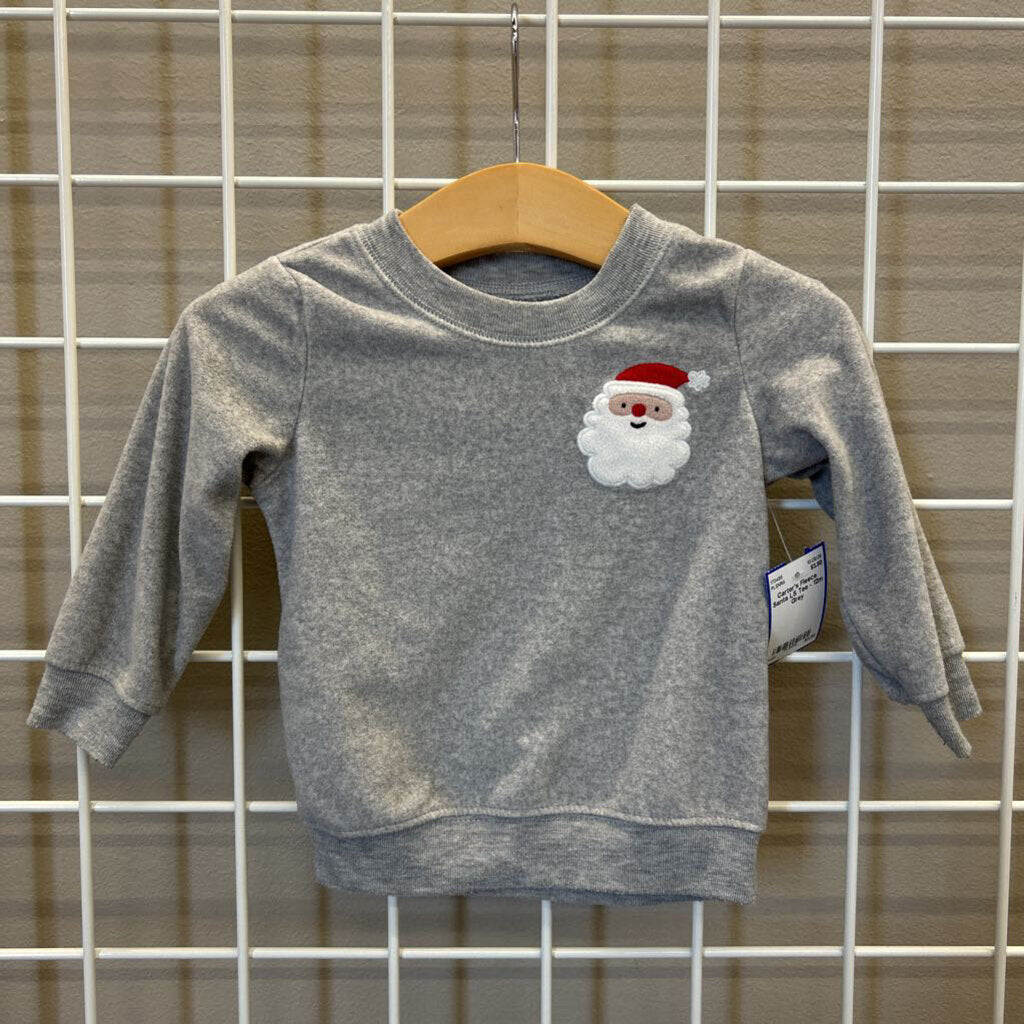 Carter's Fleece Santa LS Tee - 12m