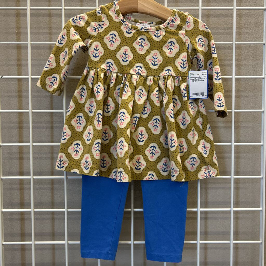 Hanna Andersson Floral Two Pc Set - 12/18m