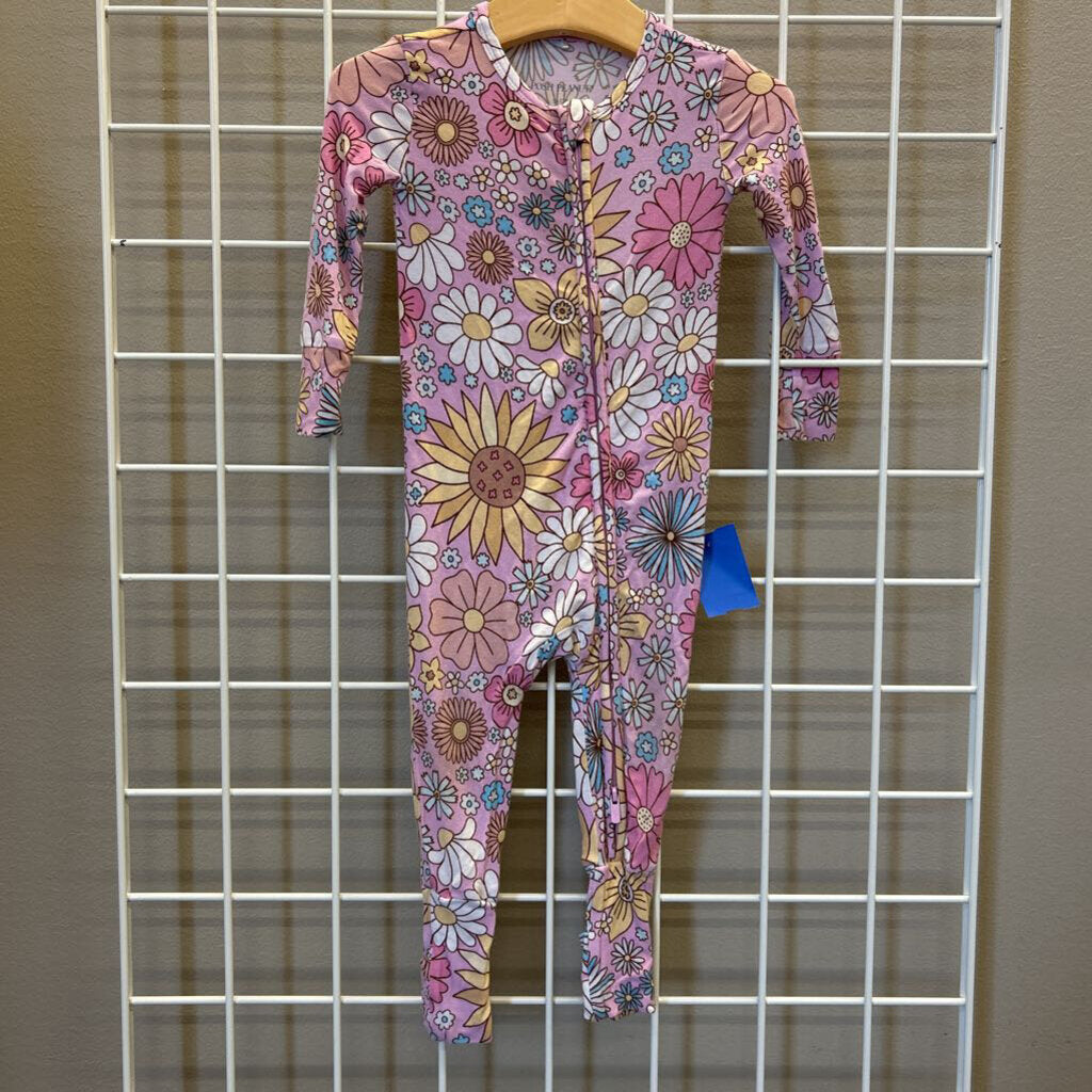 Posh Peanut Bamboo Floral ZIp Sleeper (wear in knee / small pin hole) - 9/12m