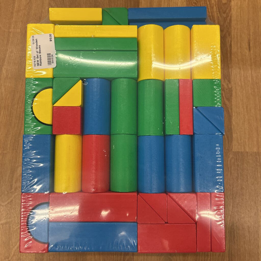 NEW Set of Wooden Rainbow Blocks