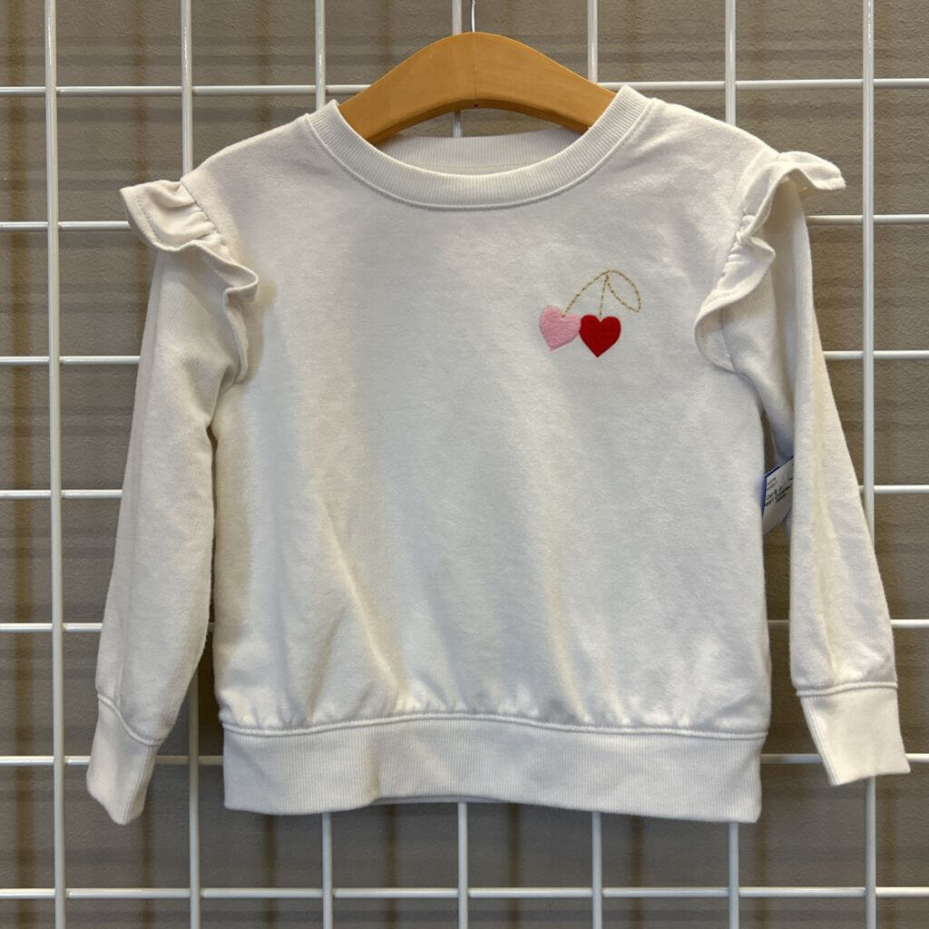 Cat & Jack Cherry Heart Crewneck - 3T