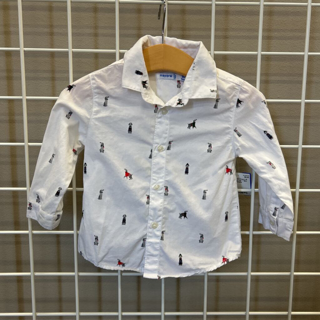 Mayoral Dog LS Button Up - 9m