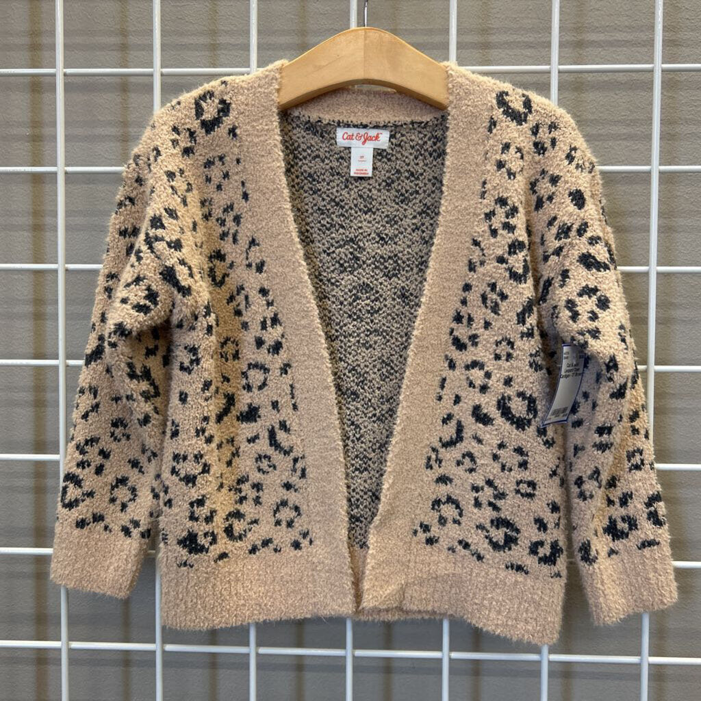 Cat & Jack Leopard Open Cardigan - 3T