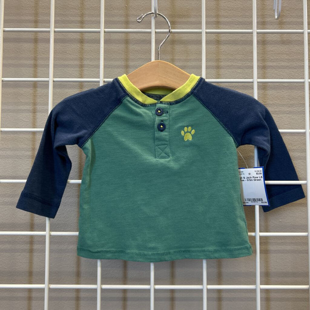 Cat & Jack Paw LS Tee - 0/3m