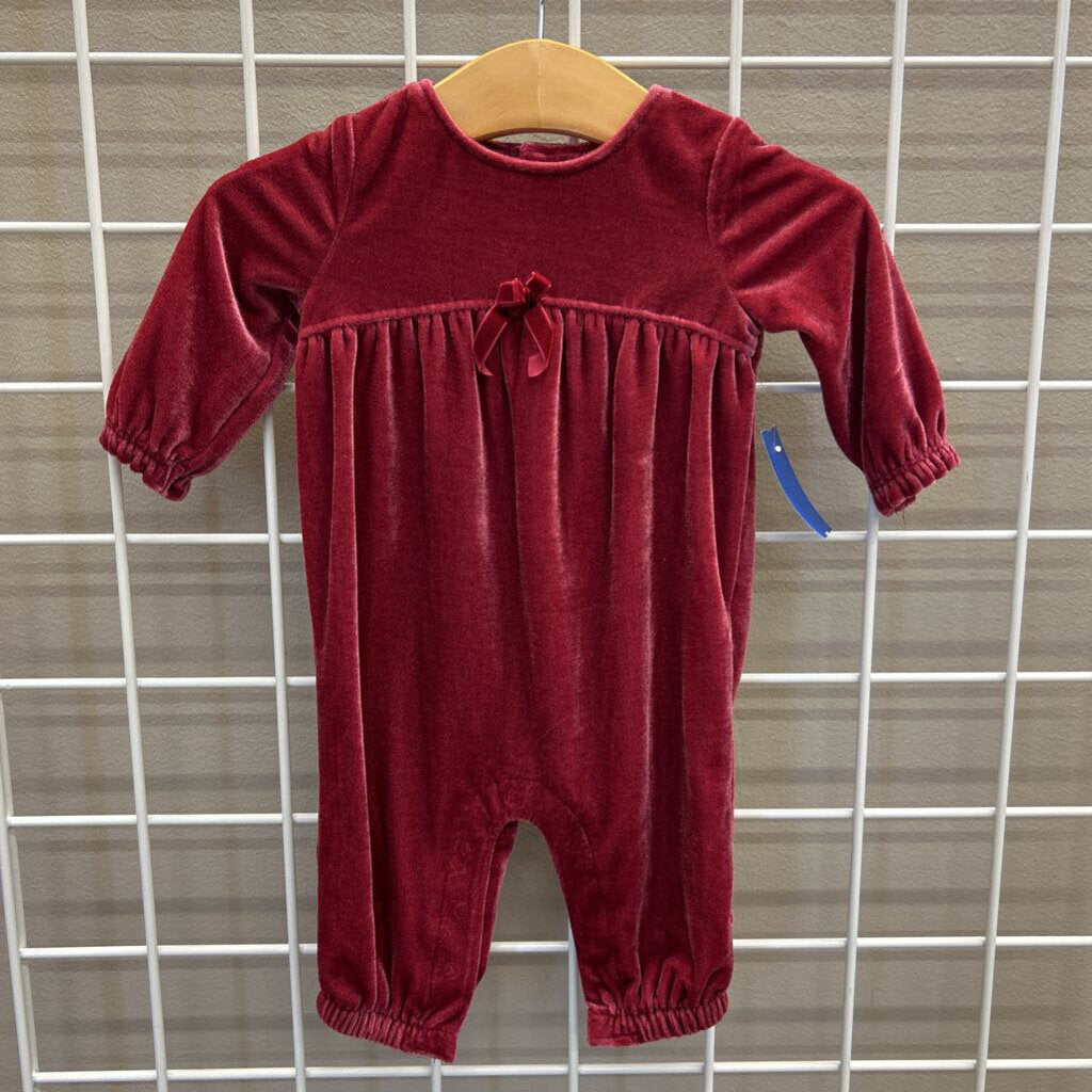 Carter's Velvet LS Romper - 3m