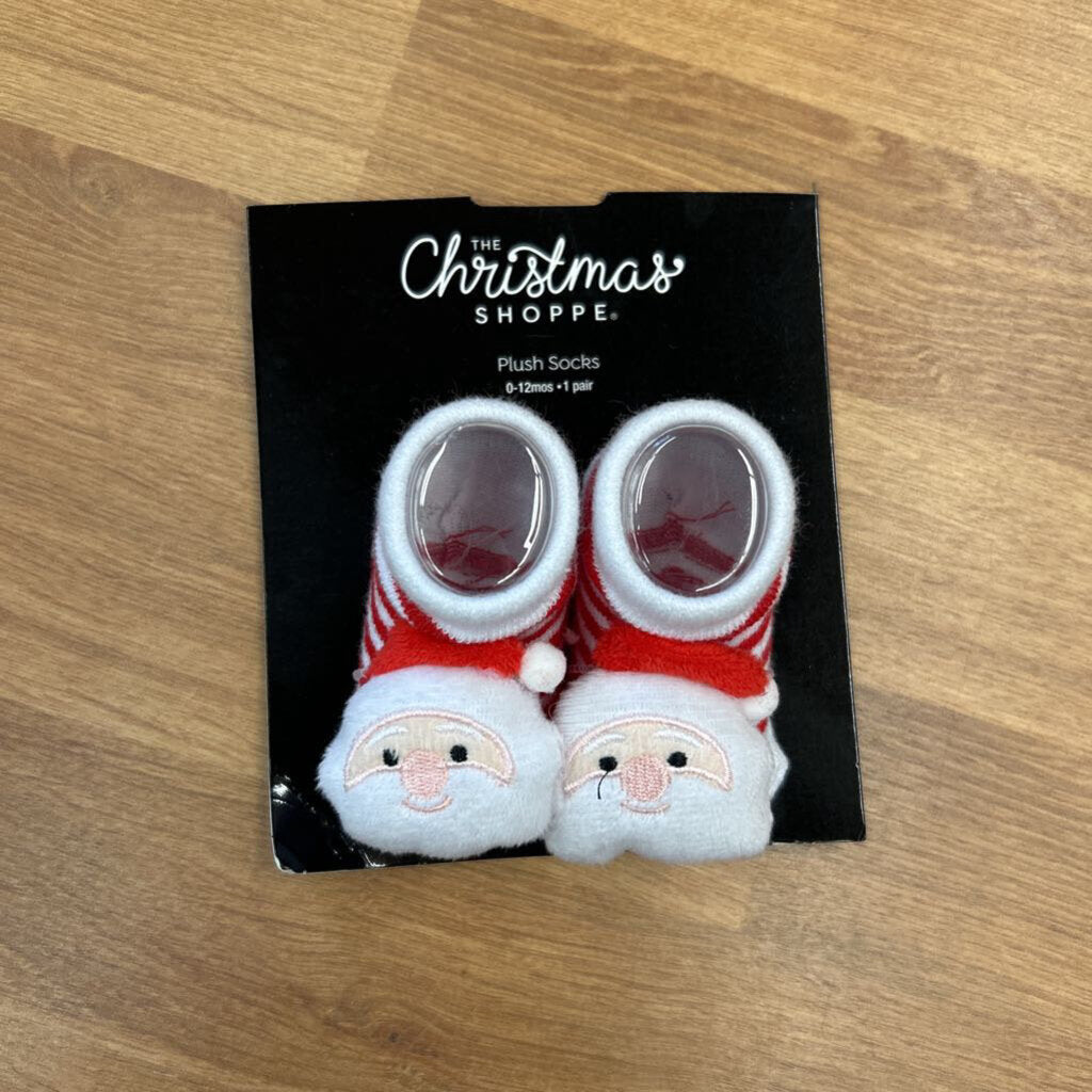 NEW The Christmas Shoppe Santa Socks - 0/12m