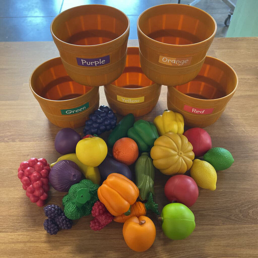 Color Fruit / Veggie Sorting Set w/ Baskets
