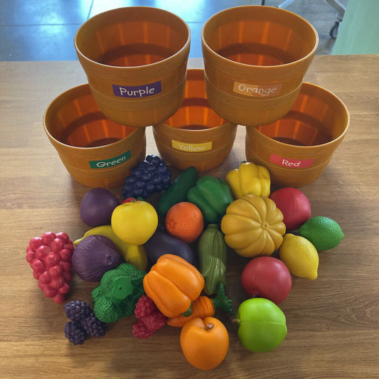 Color Fruit / Veggie Sorting Set w/ Baskets