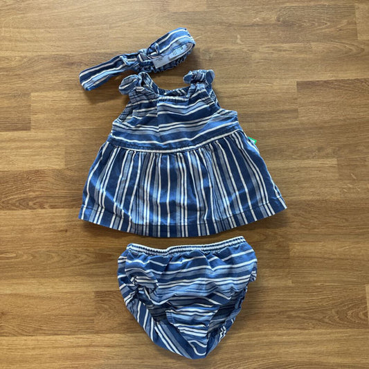 Carter's Stripe Two Pc Set w/ Headband - 3m