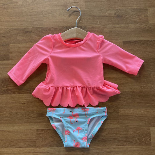 Cat & Jack Flamingo Two Pc Swim - 3/6m