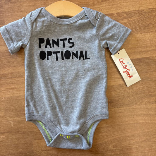 NWT Cat & Jack Pants Optional SS Onesie - 0/3m