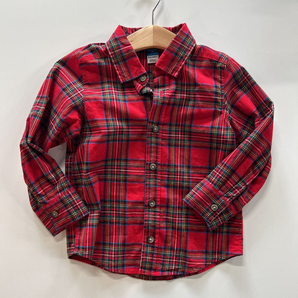 Old Navy Plaid LS Button Up - 3T