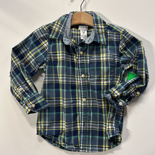 Carter's Plaid LS Button Up - 3T