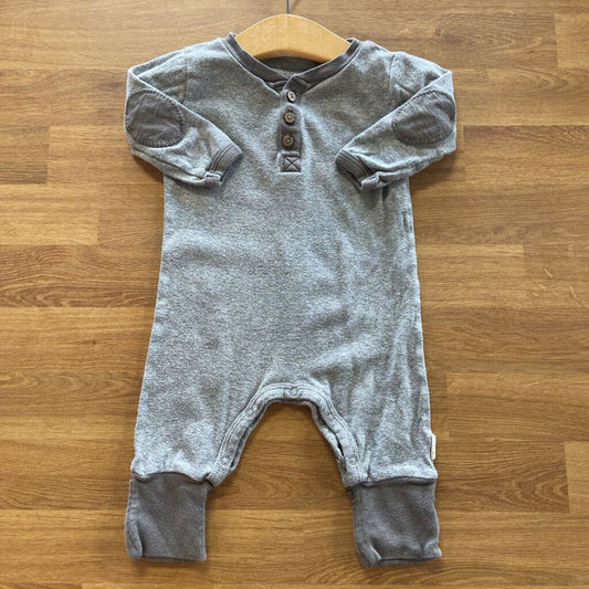 Burt's Bees Grey LS Coverall 3/6M