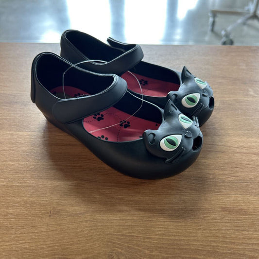 Mini Melissa Black Cat Shoes - 9