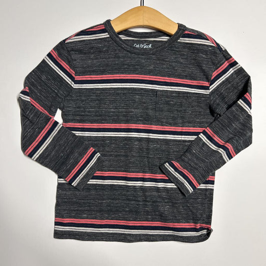 Cat & Jack Stripe LS Tee - 4/5