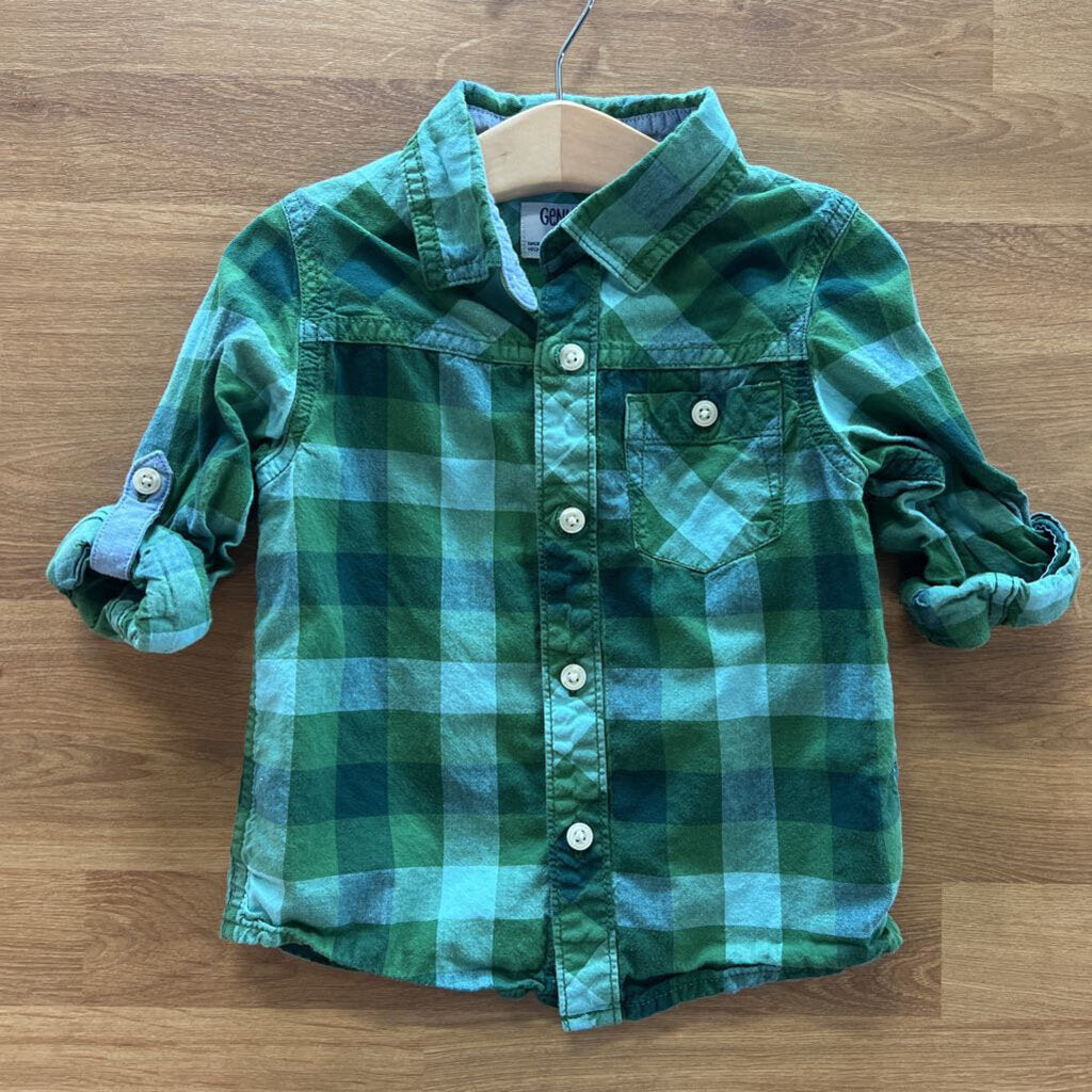 Genuine Kids Plaid LS Button Up - 3T