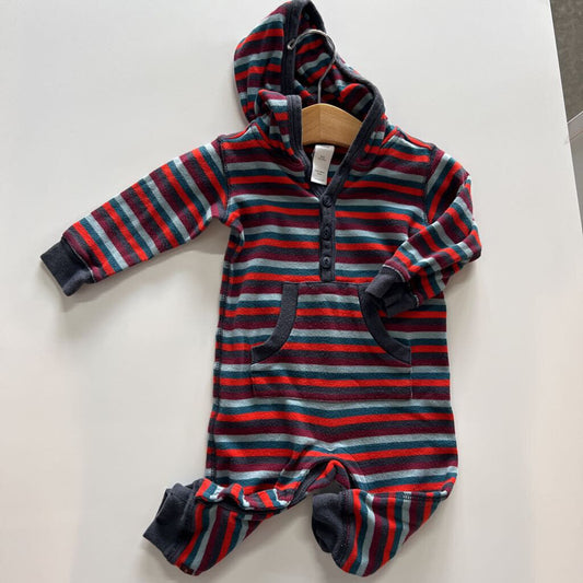 Tea Stripe Hoodie Coverall - 3/6m