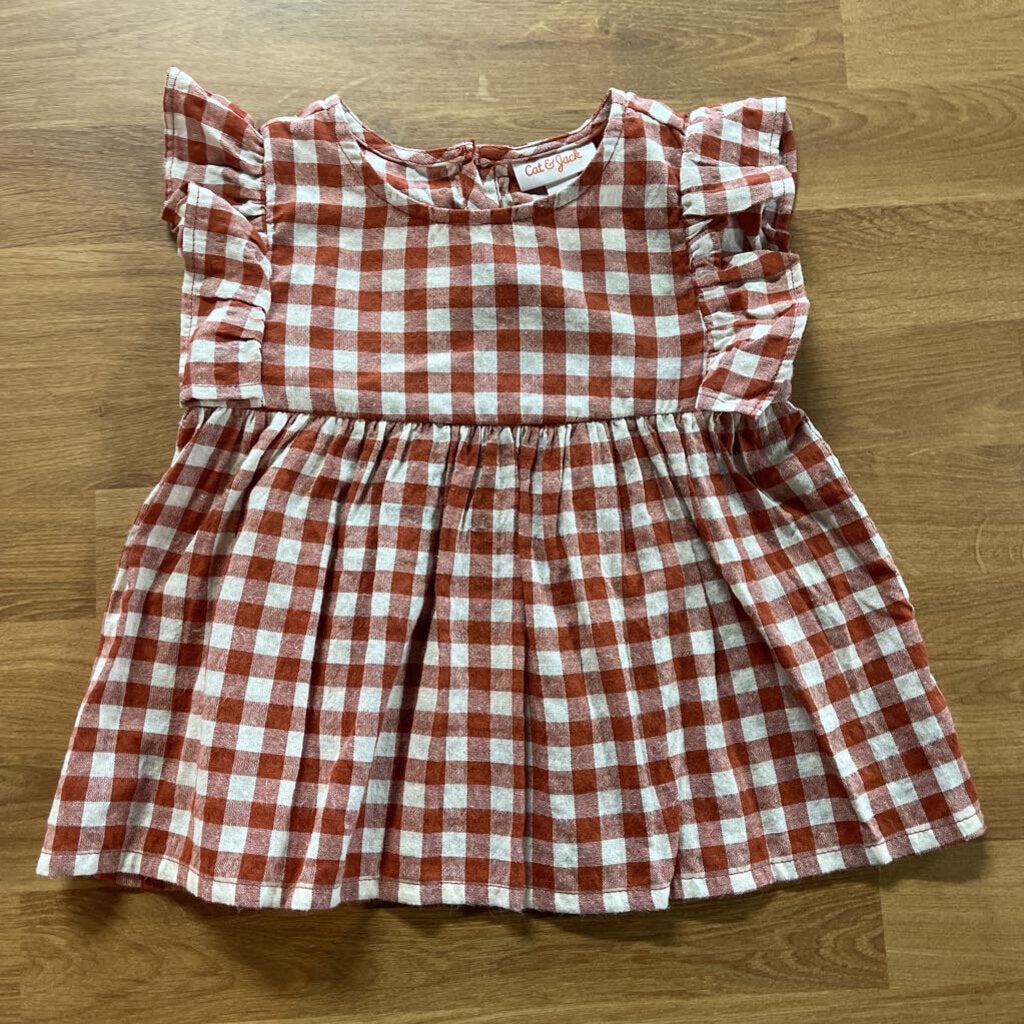 Cat & Jack Gingham SS Top - 3T