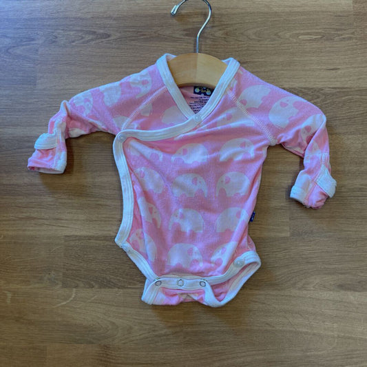 Kickee Pants Bamboo Elephant Wrap LS Onesie (wear) - NB
