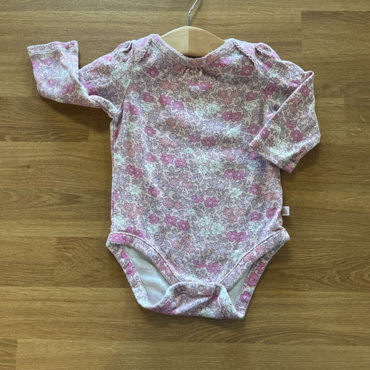 Baby Gap Floral LS Onesie - 3/6m