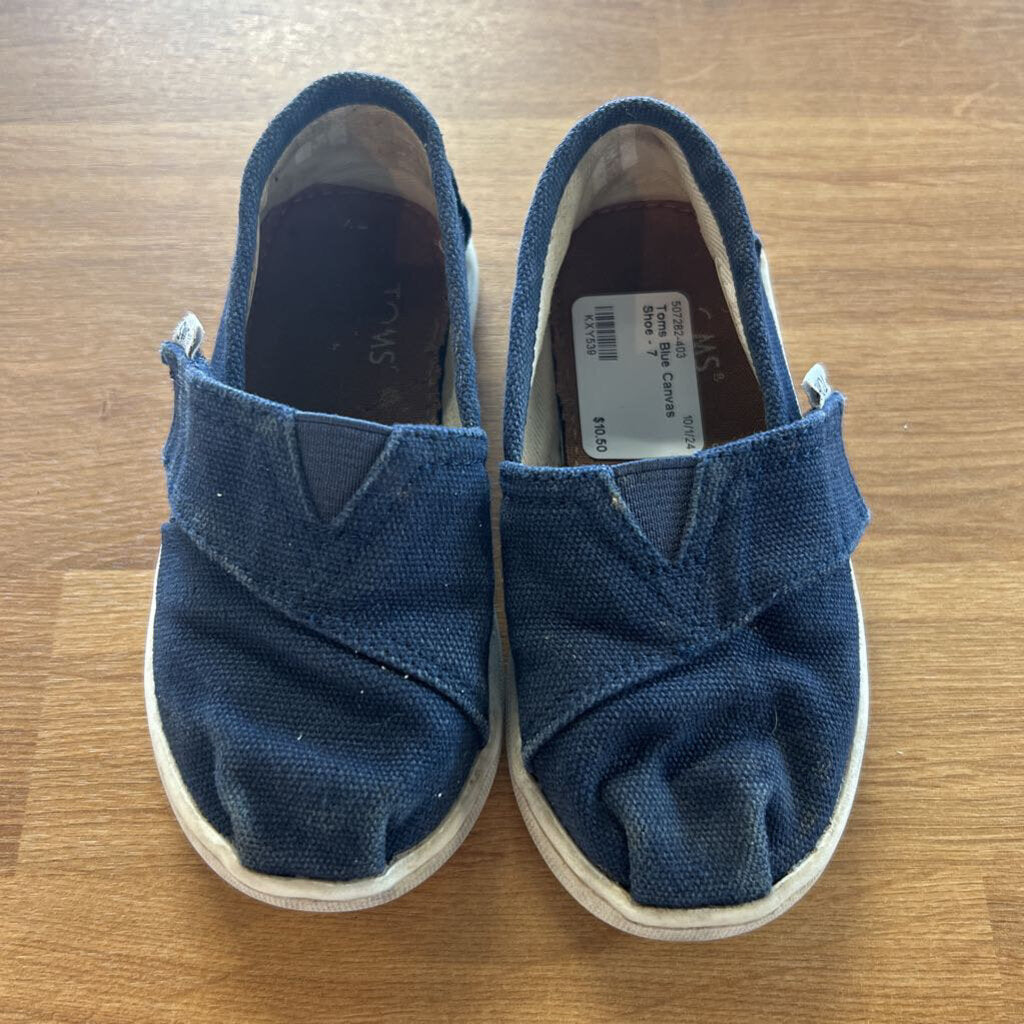 Toms Blue Canvas Shoe - 7