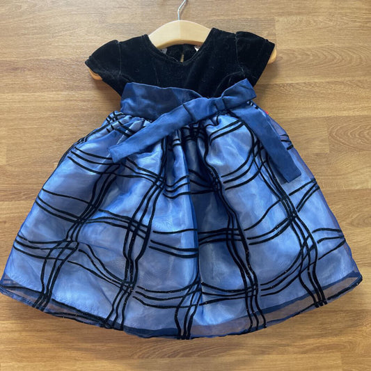 Blueberi Velvet Holiday Dress 2T