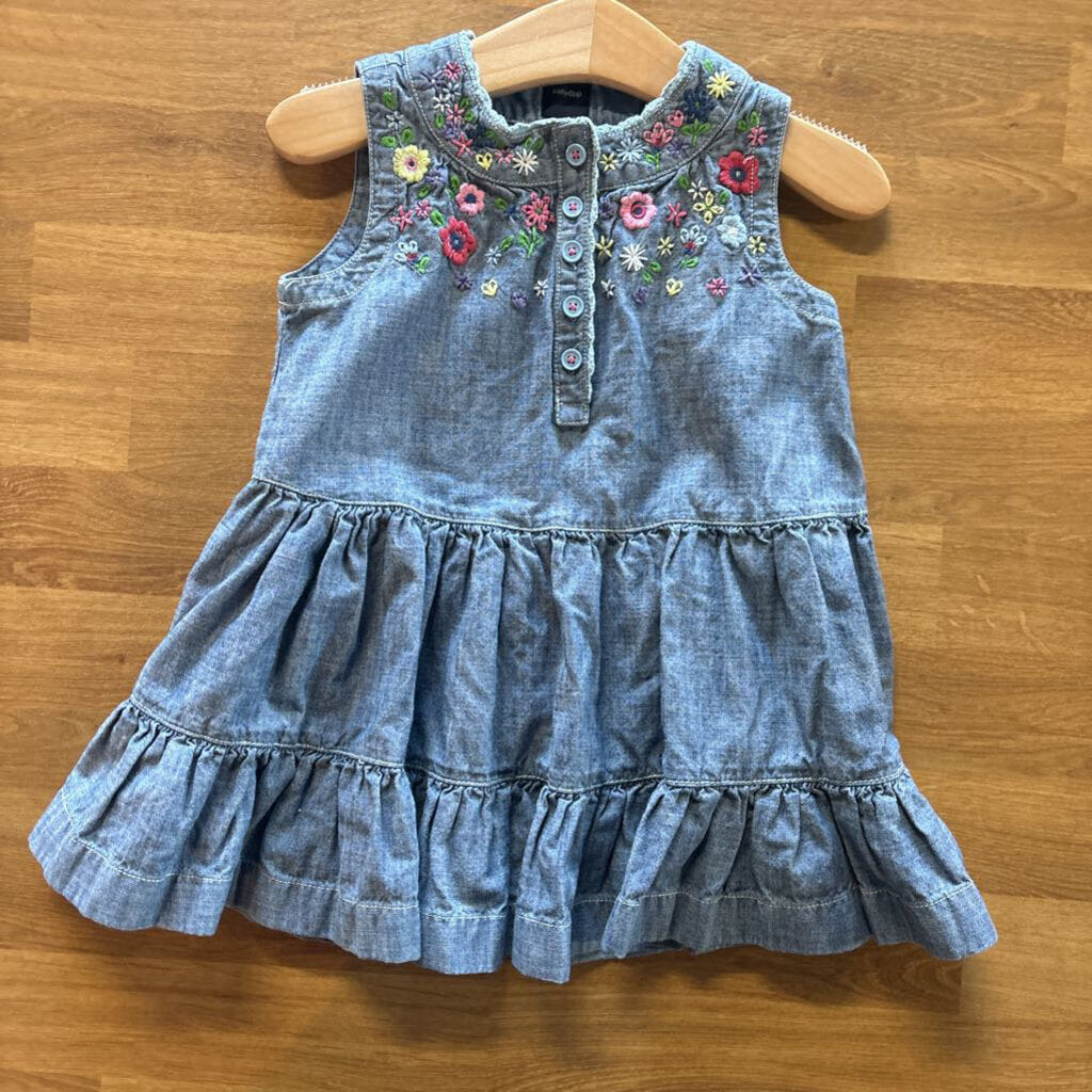 Baby Gap Chambray Flower SS Dress 12-18M