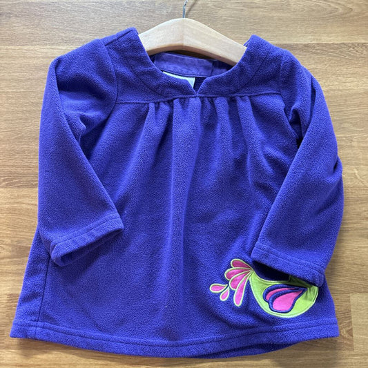 Hanna Andersson Fleece Bird LS Dress - 18/24m