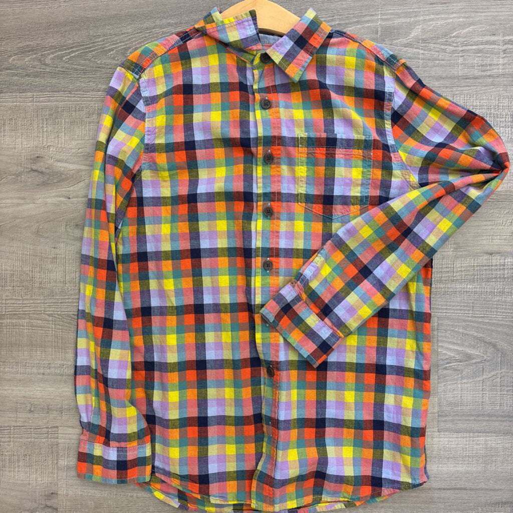 Cat & Jack Plaid LS Button Up - 12/14