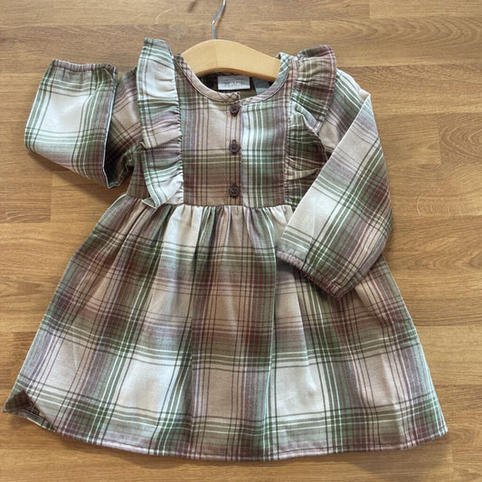 NWT Children's Place Plaid LS Dress w/ Bloomers - 12/18m