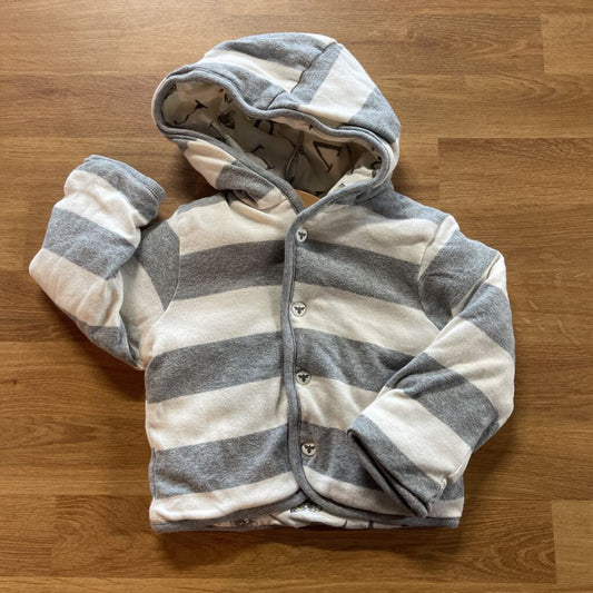 Burt's Bees Stripe Soft Snap Jacket ~ 6/12m