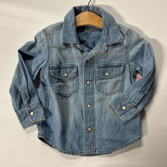 Baby Gap Chambray LS Snap - 2