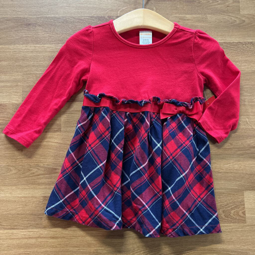 Gymboree Plaid LS Dress - 12/18m