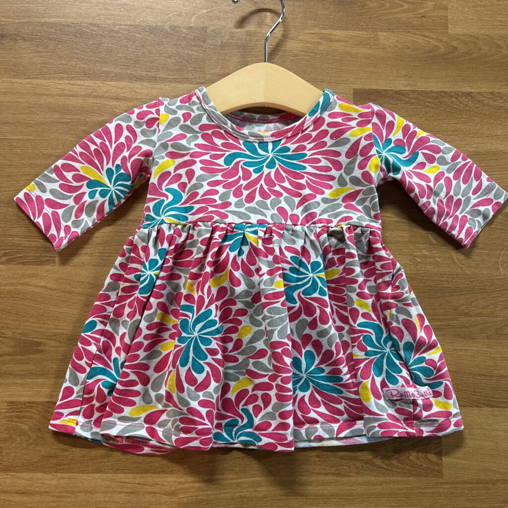 Ruffle Butts Floral LS Dress - 6/12m