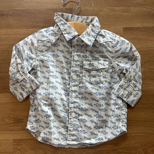 Baby Gap Bird LS Button Up - 3/6m