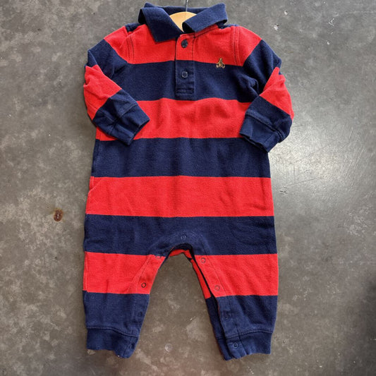 Baby Gap Stripe Polo Coverall - 6/12m