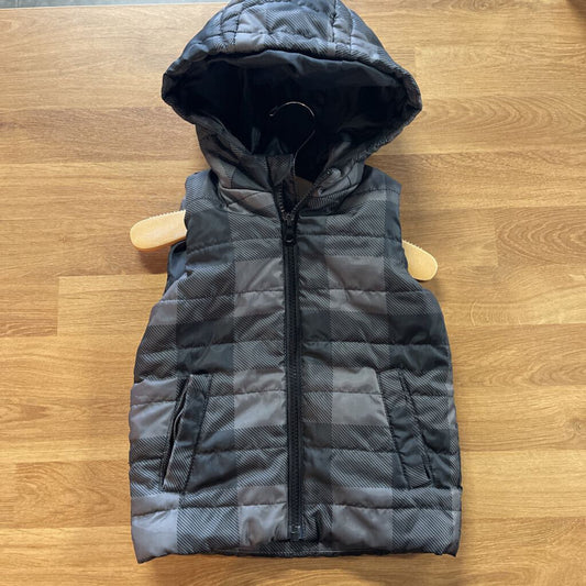 Dip Plaid Puffer Vest - 2T