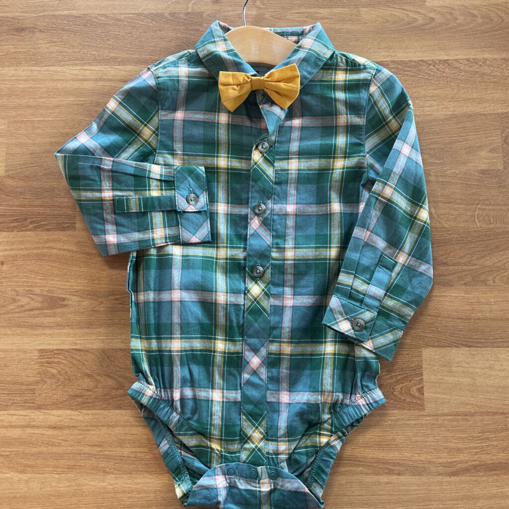 Cat & Jack LS Button Up Onesie - 18m