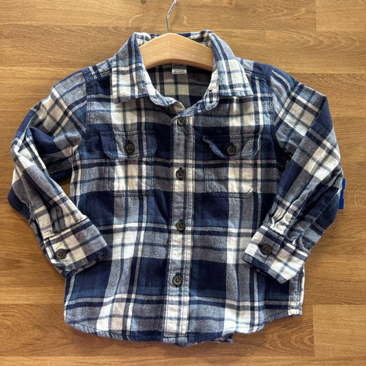 Old Navy Plaid LS Button Up - 2T